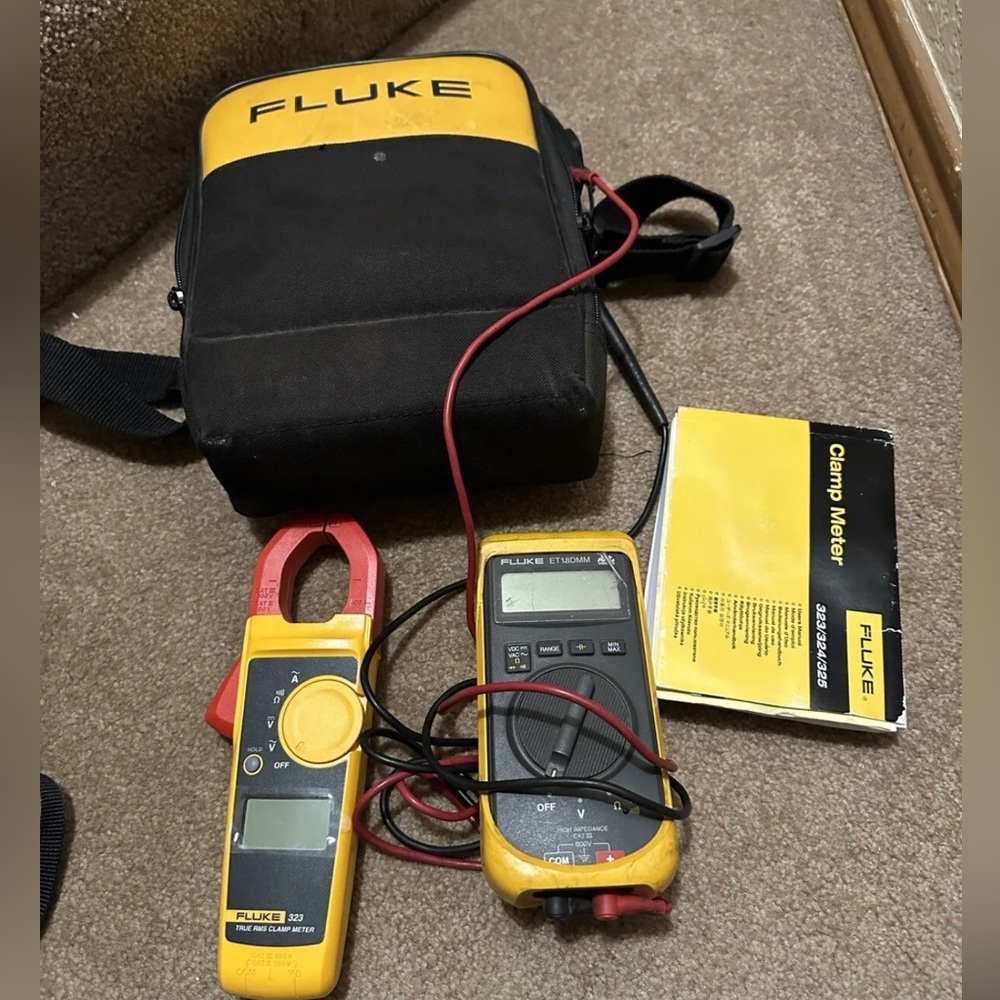 SET! FLUKE 323/ET18DMM RMS HVAC Multimeter Clamp Meter Combo Kit Digital Multi